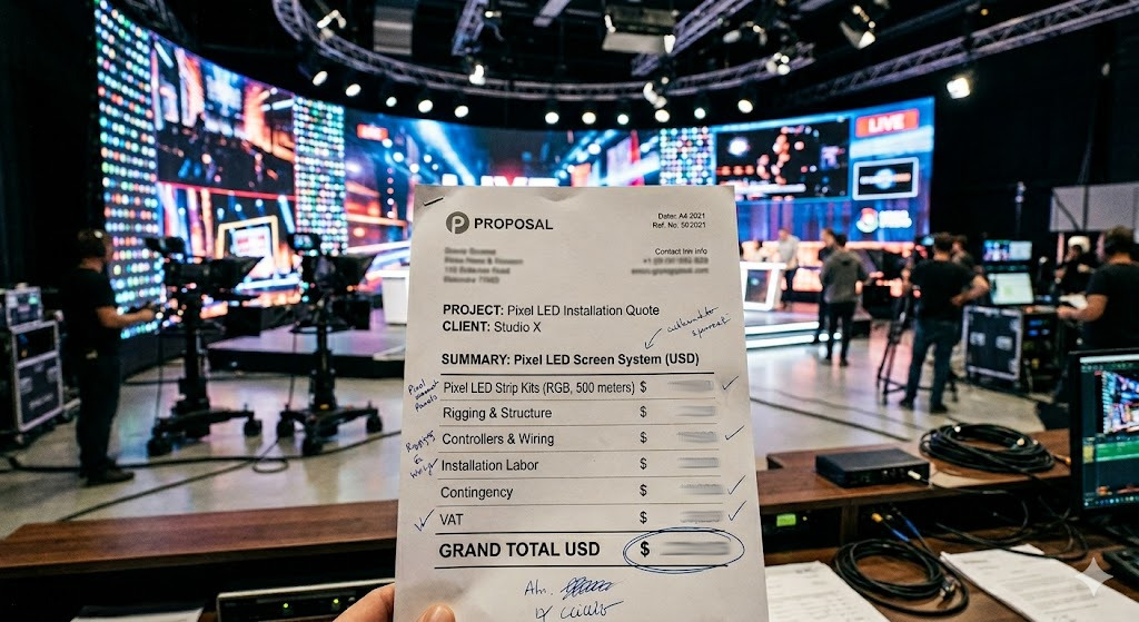 Ejemplo de presupuesto para la instalación de LED pixelados